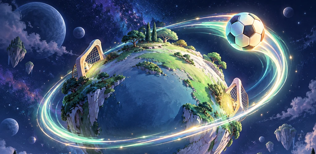 Goalwhirl promotional artwork: the game’s original painted world, without text