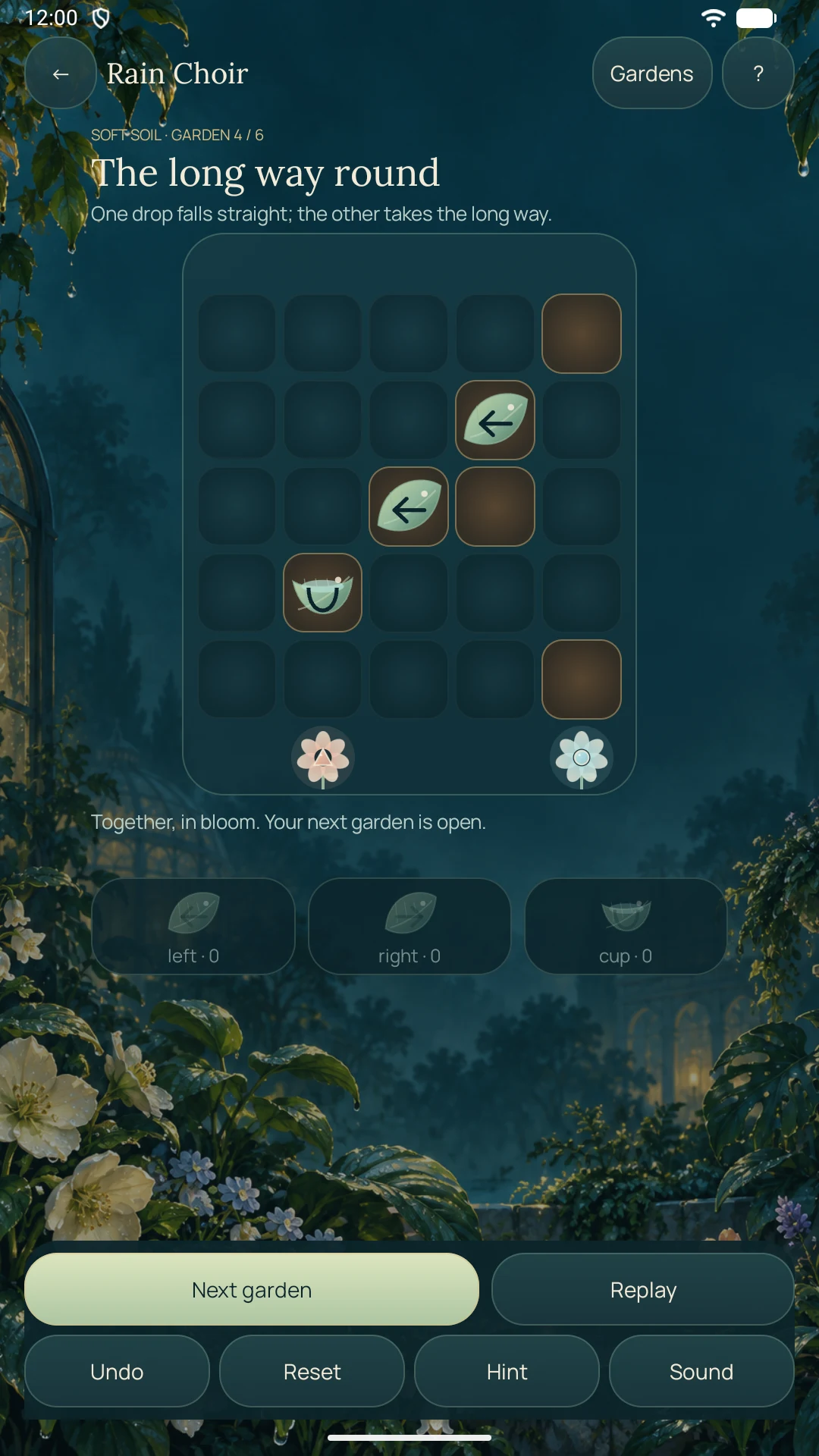 Actual Rain Choir development gameplay with flowers blooming together